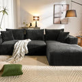 Modular Sectional Sofa L-Shape Deep Seat Corduroy Living Room Bedroom 110.4in, Customized